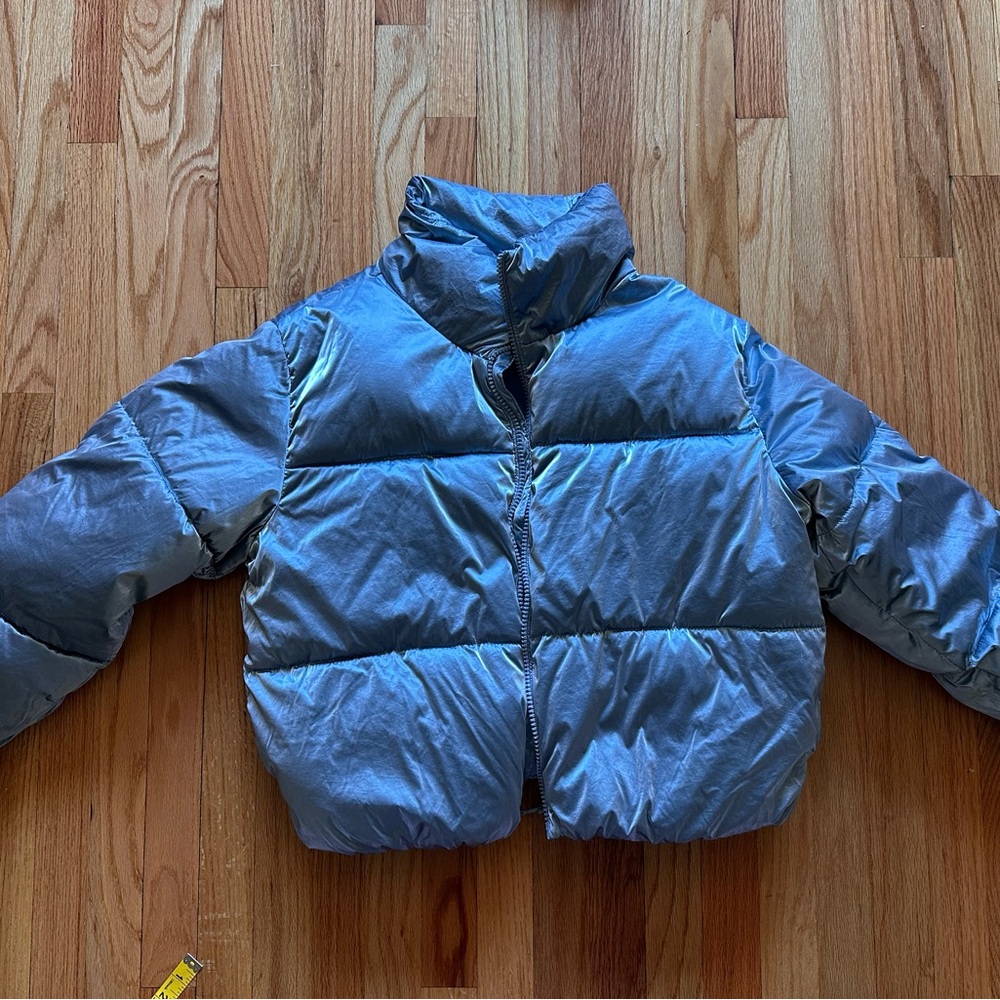 Old Navy Shimmering Silver Puffer Jacket